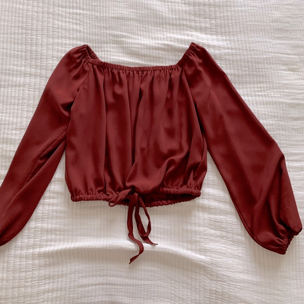 Aritzia Red Off Shoulder Top